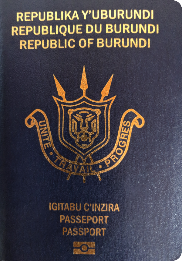 A regular or ordinary burundi passport - Front side
