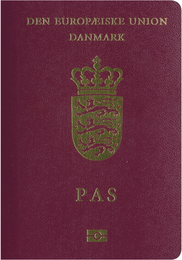 A regular or ordinary denmark passport - Front side