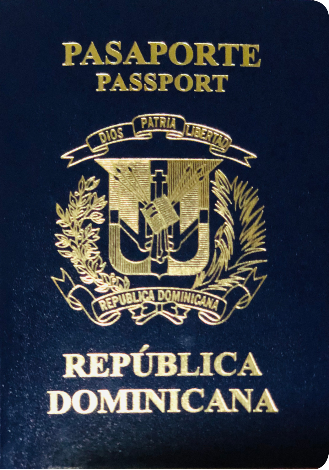 A regular or ordinary Dominican Republic passport - Front side