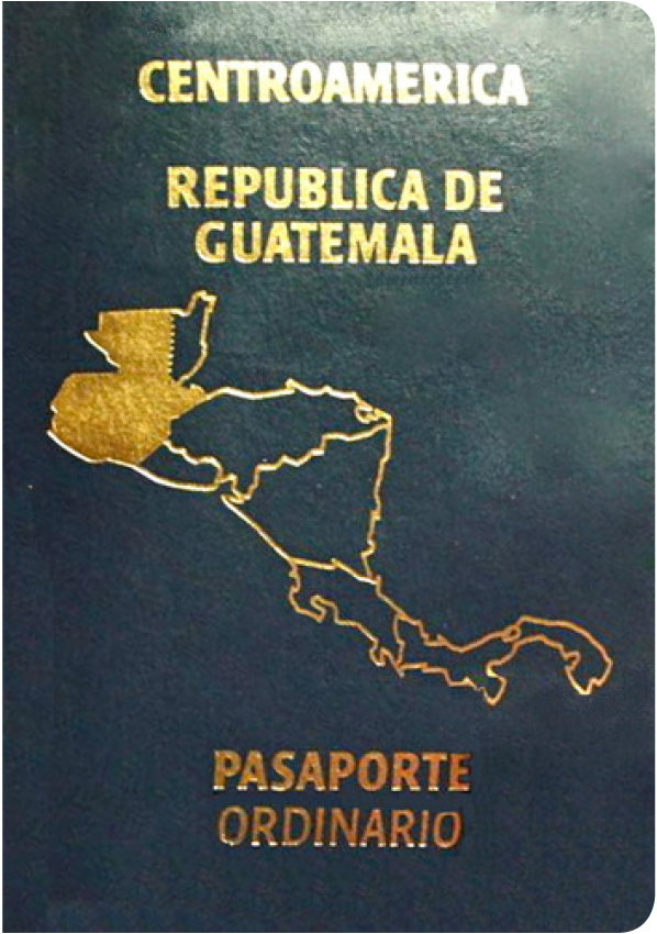 A regular or ordinary Guatemalan passport - Front side