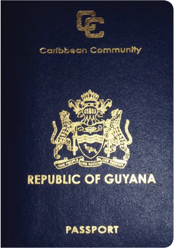 A regular or ordinary Guyanese passport - Front side