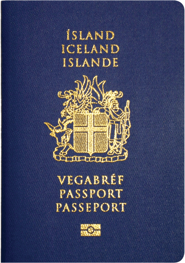 A regular or ordinary Icelandic passport - Front side