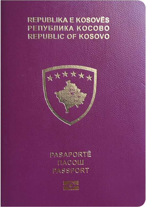 A regular or ordinary Kosovan passport - Front side