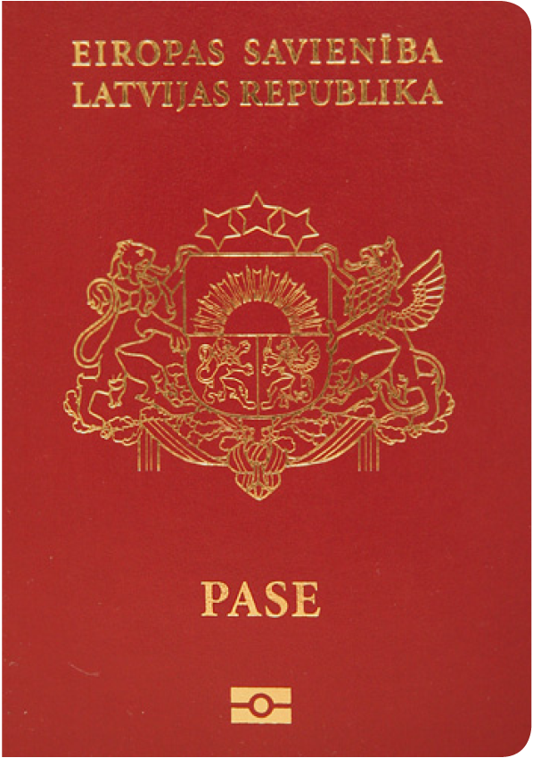 A regular or ordinary Latvian passport - Front side