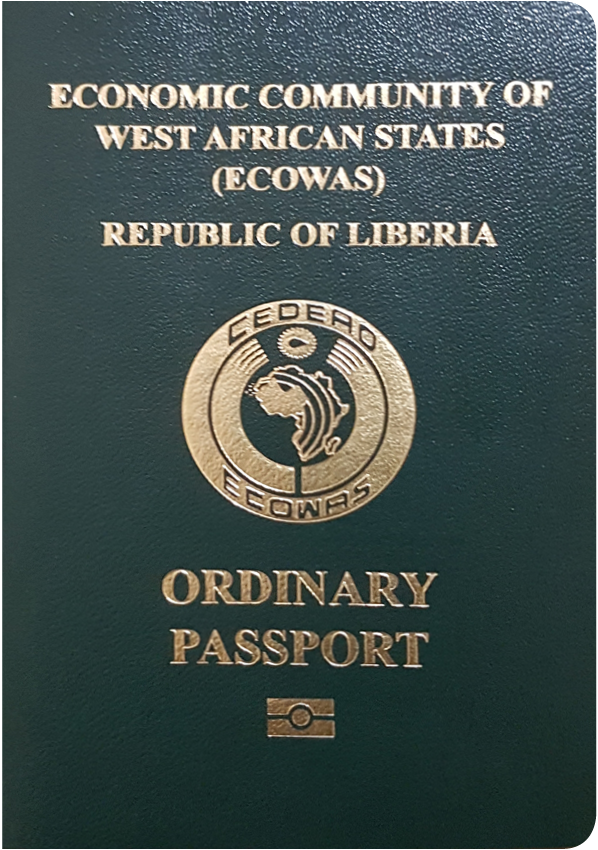 A regular or ordinary Liberian passport - Front side