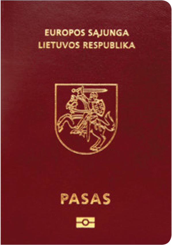 A regular or ordinary Lithuanian passport - Front side