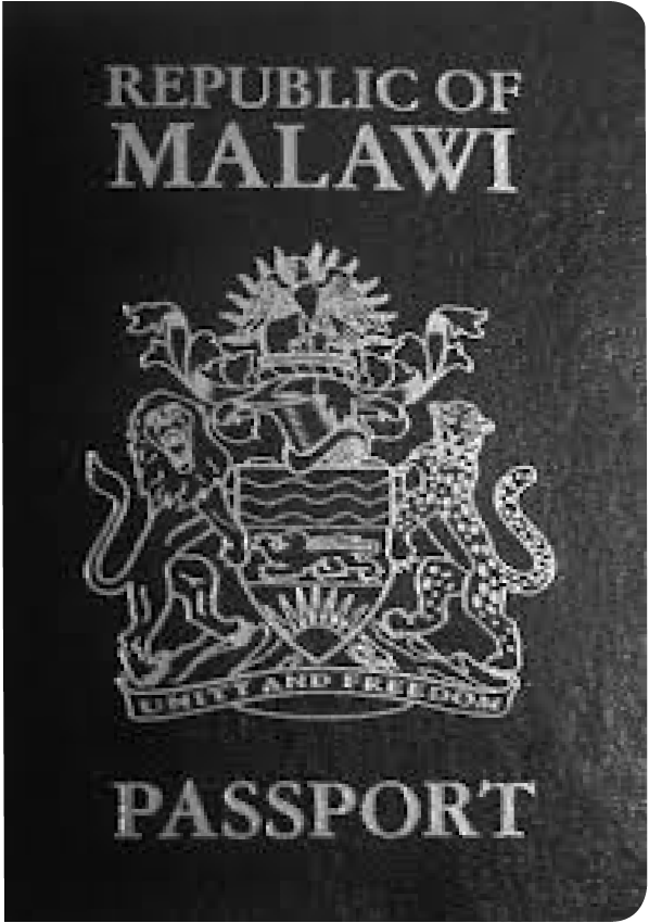 A regular or ordinary Malawian passport - Front side