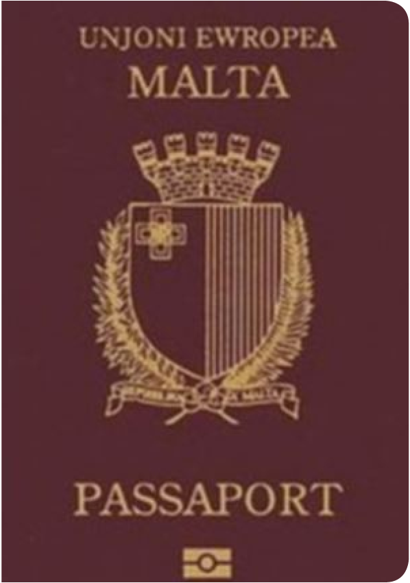 A regular or ordinary Maltese passport - Front side