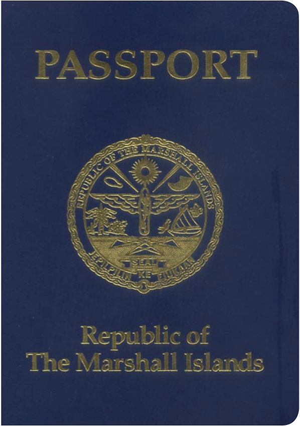 A regular or ordinary Marshall Islands passport - Front side