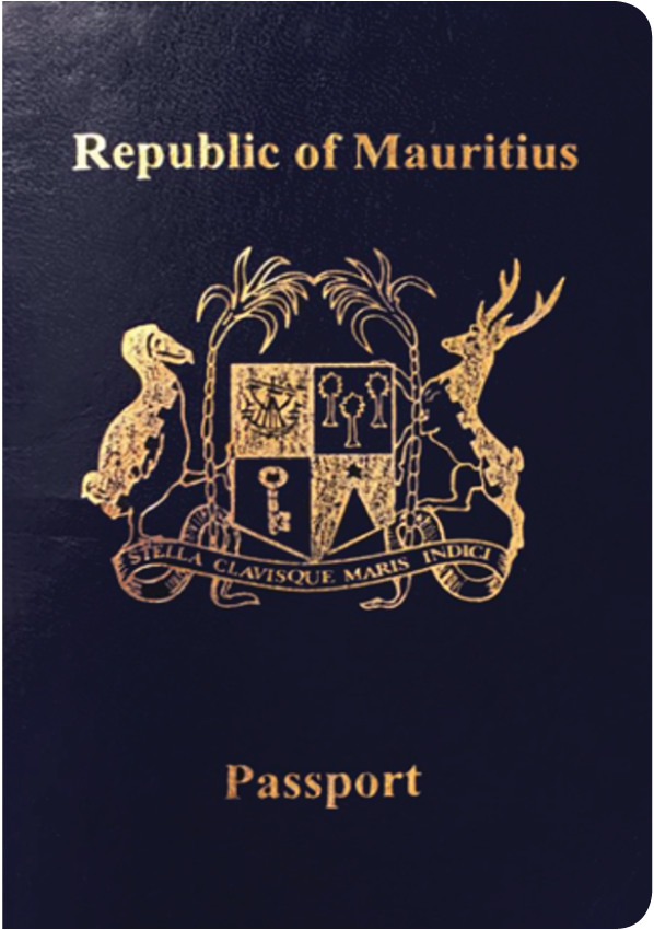 A regular or ordinary Mauritius passport - Front side