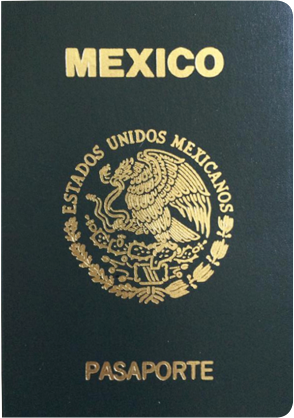 A regular or ordinary Mexican passport - Front side