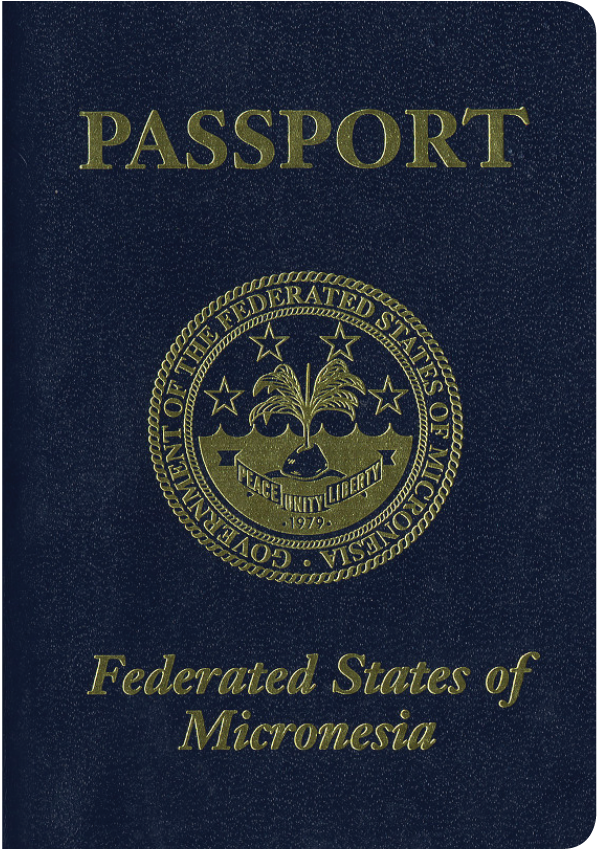 A regular or ordinary Micronesian passport - Front side