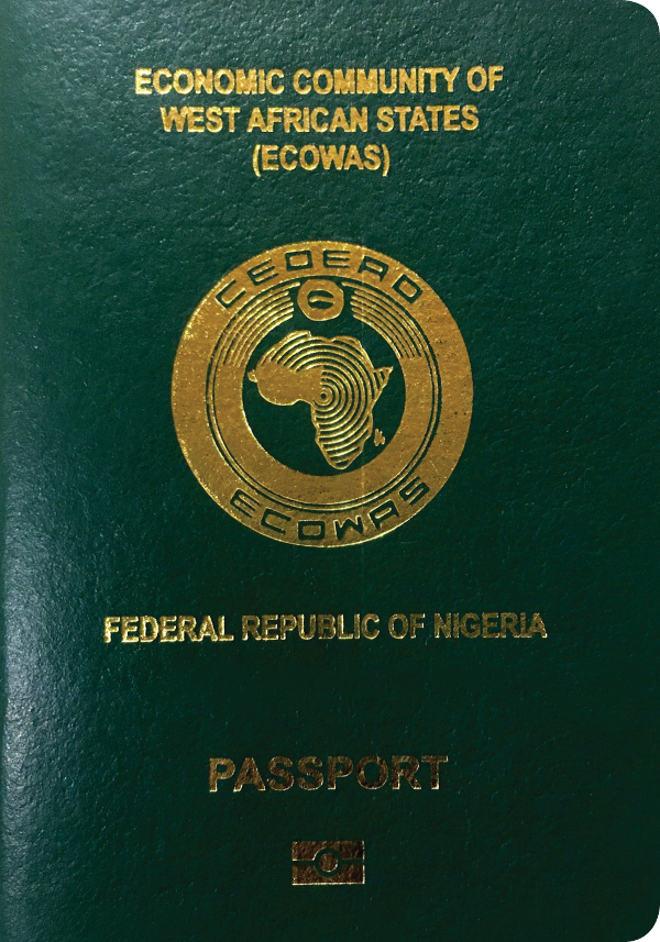 A regular or ordinary Nigerian passport - Front side