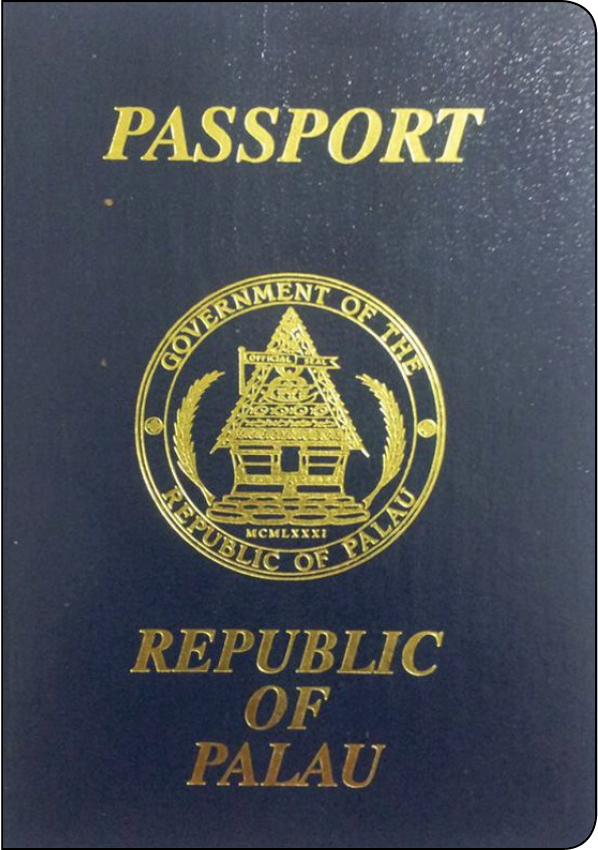 A regular or ordinary Palau passport - Front side