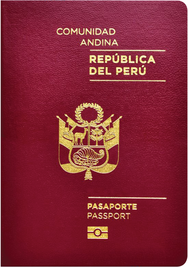 A regular or ordinary Peruvian passport - Front side