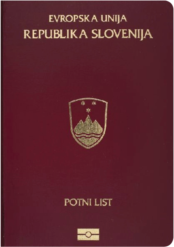 A regular or ordinary Slovenian passport - Front side