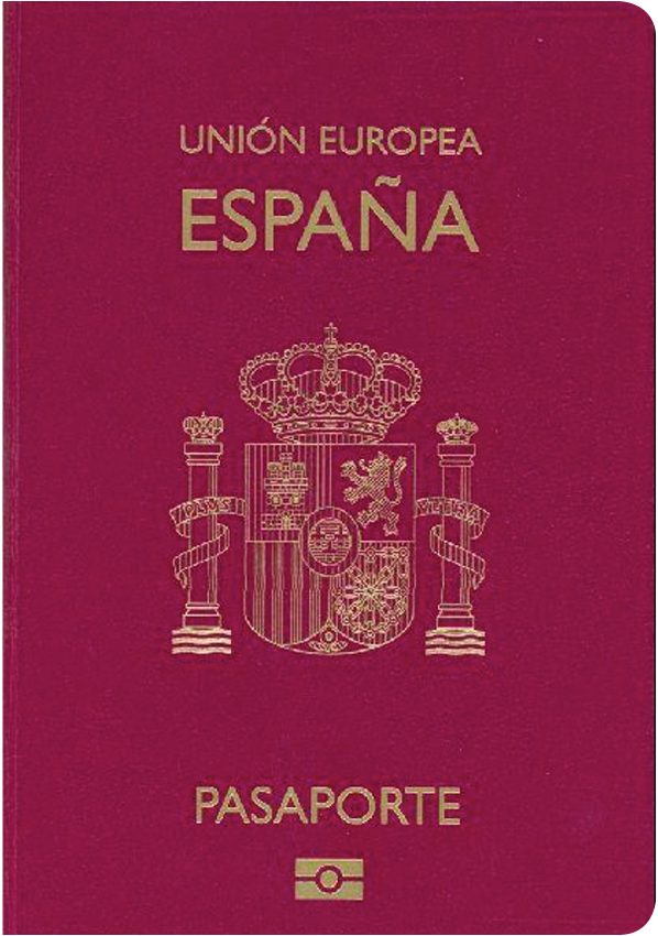 A regular or ordinary Spanish passport - Front side