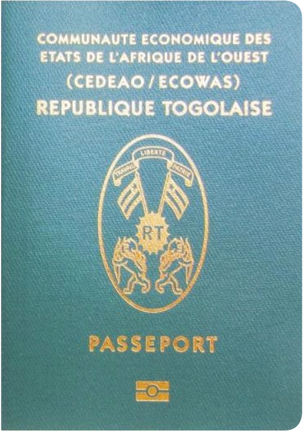 A regular or ordinary Togolese passport - Front side