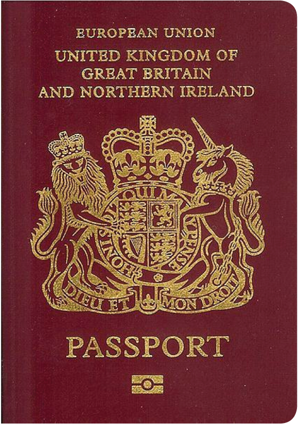 A regular or ordinary united kingdom passport - Front side