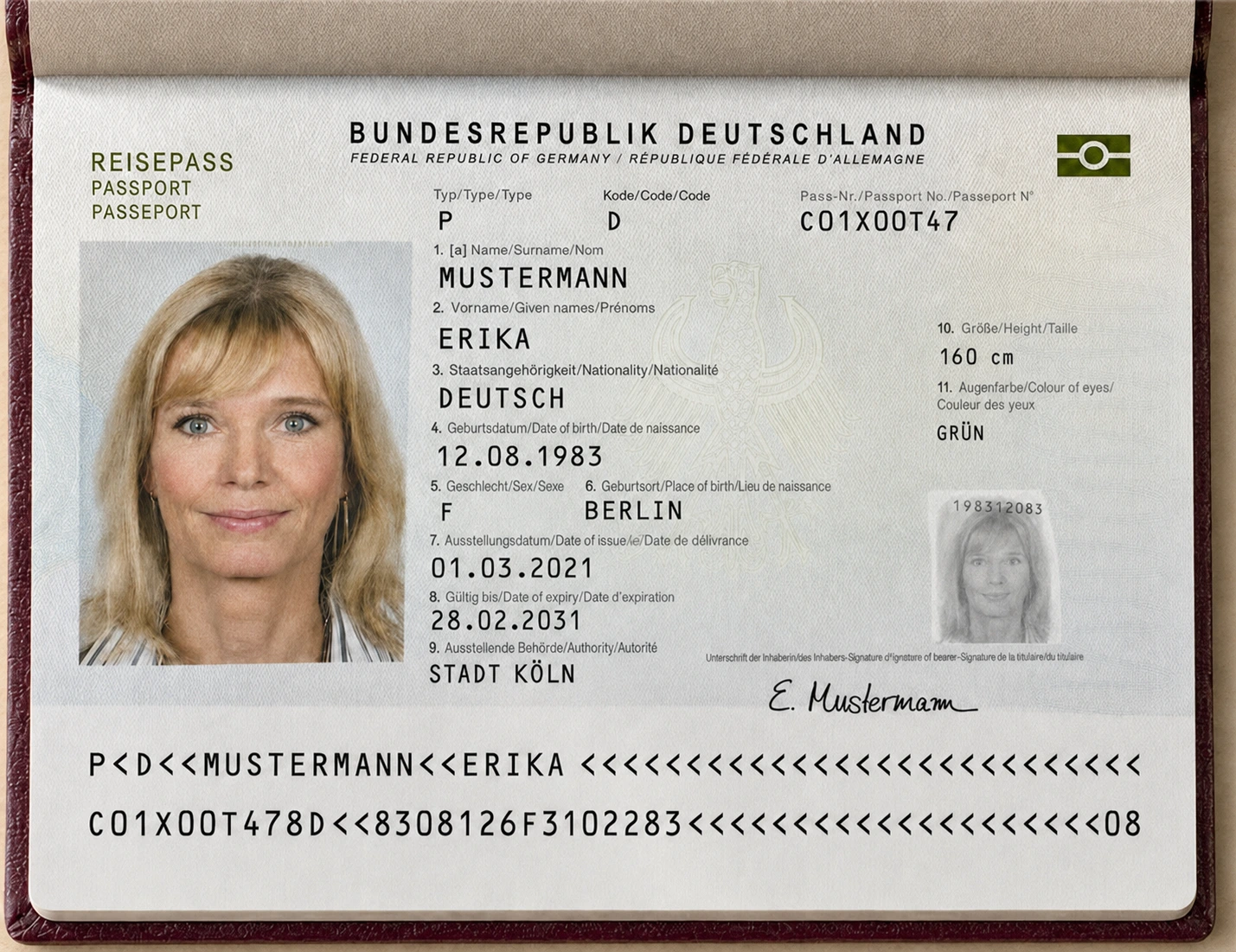 Passport sample document