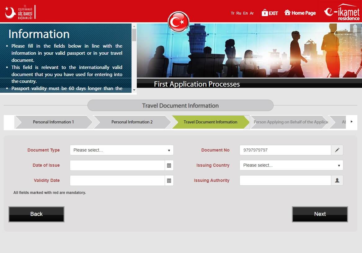 travel document information