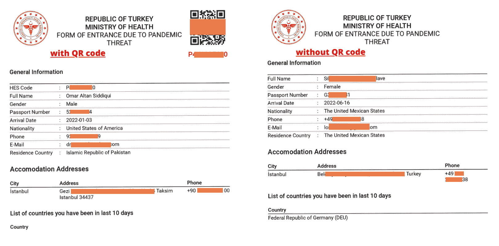 with QR code